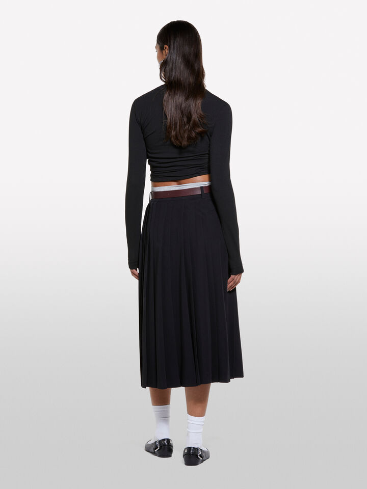 Black slim fit long sleeve t-shirt - women's long sleeve t-shirts - Black | Sisley image number 3